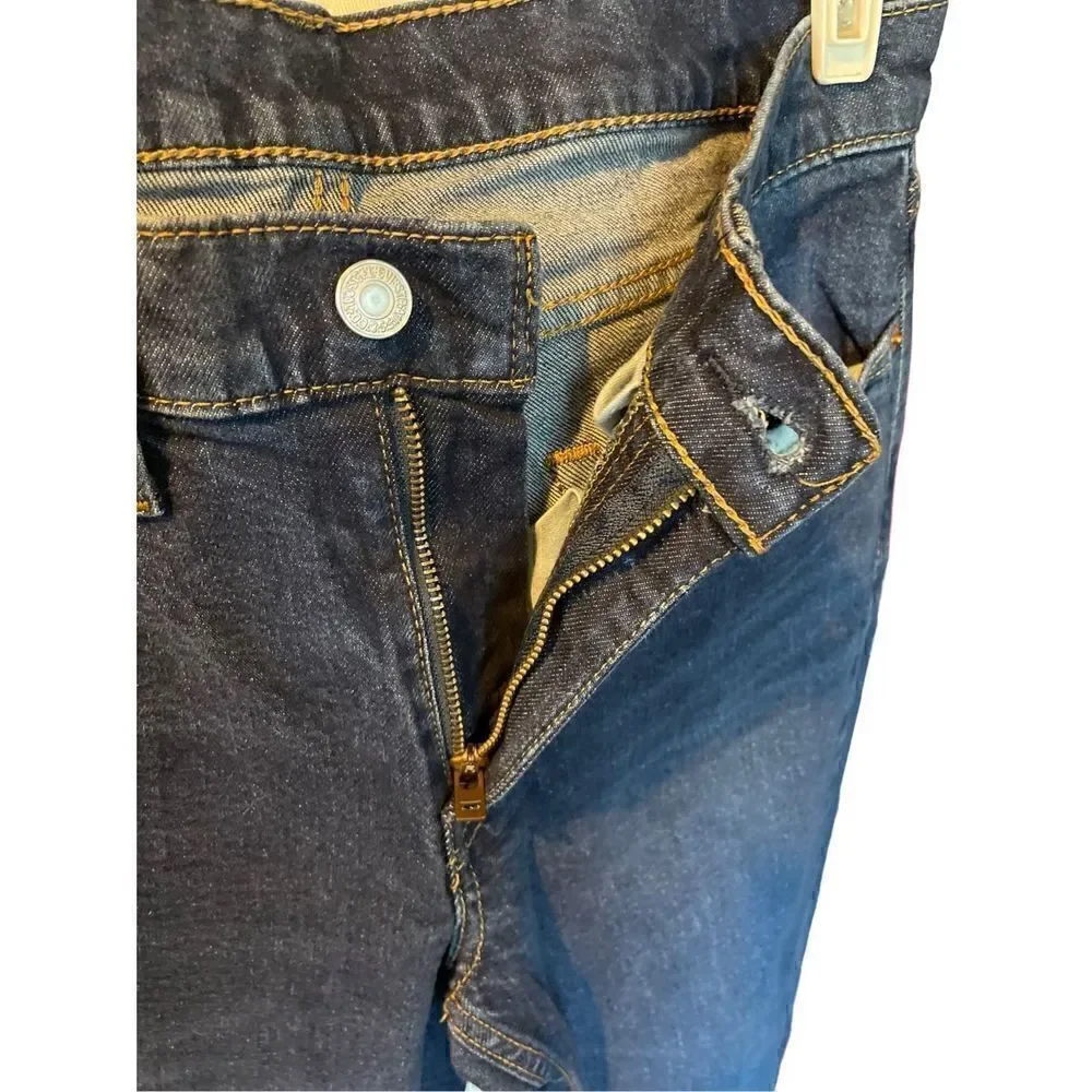 Levis Men's Blue Mid Rise Full Length Dark Wash Slim Fit Denim Jeans Size 31x32